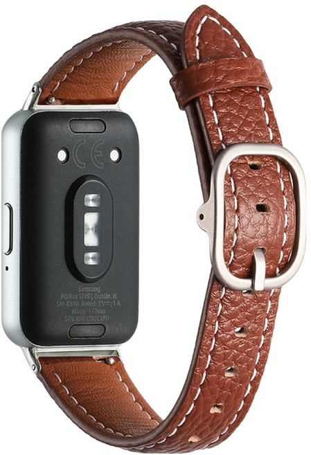 하마테 스마트원치 스퀘어버클 소프트레더 가죽 스트랩, 브라운, 1개