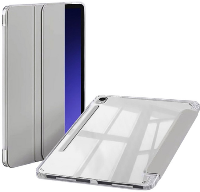 TABLESE S Pen收納透明保護殼 Galaxy Tab S8/S7 灰色 CW-42 + S Pen收納透明保護殼, 1個