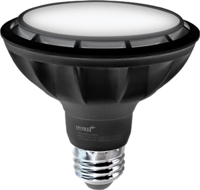 번개표 LED 램프 확산형 PAR30 블랙바디 15W, 전구색, 1개