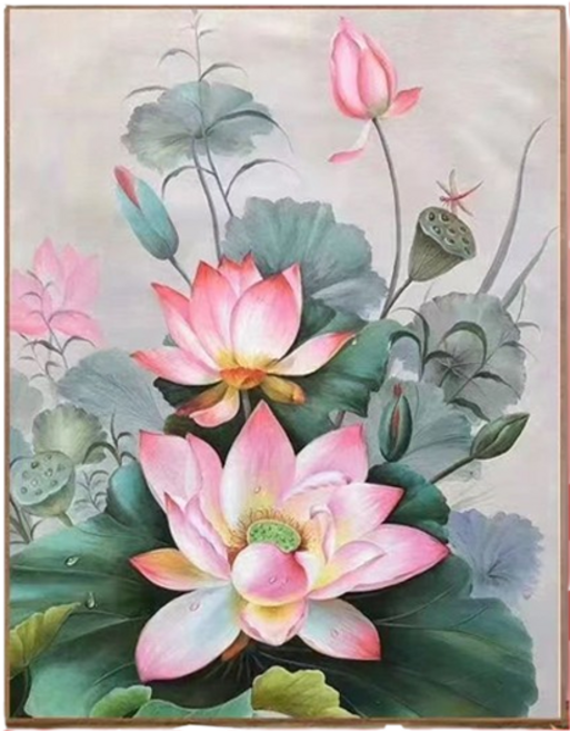 루트웰라이프 DIY 명화그리기 유화 세트 40 x 50 cm, 연꽃, 1세트