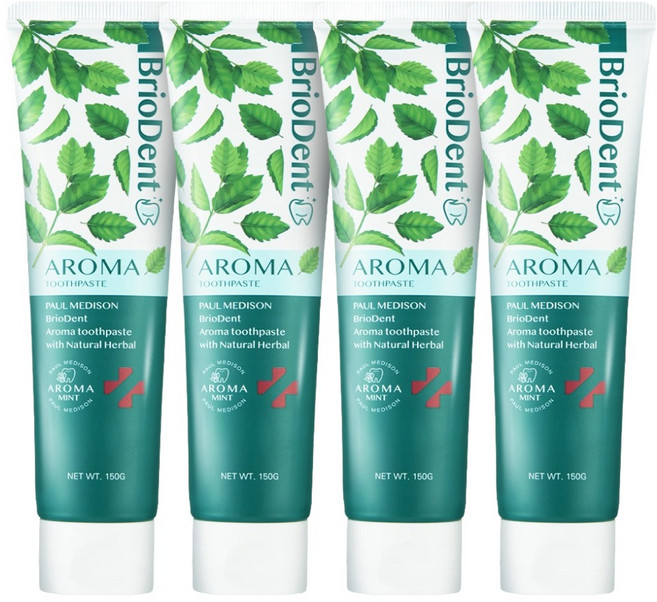 폴메디슨 브리오덴트 아로마 민트 치약, 150g, 4개