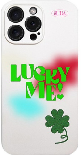 이루다 키치타이포그래피 풀커버 젤리 휴대폰 케이스 화이트