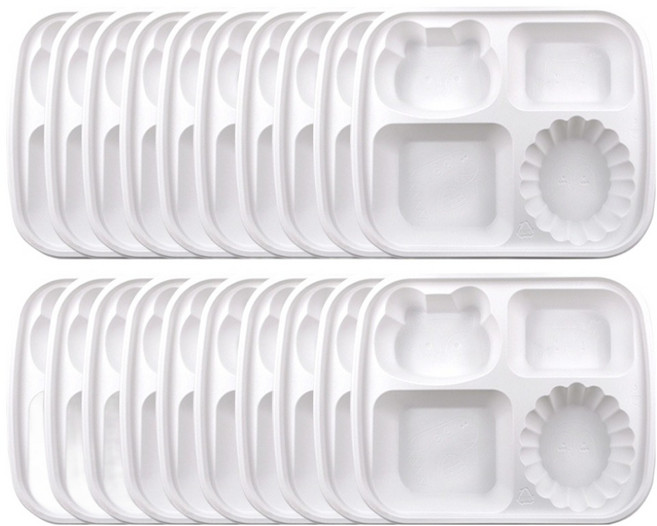 키친유 아동용 다회용 4칸 배식판, 20개