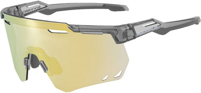 락브로스 스포츠 변색 고글 + 도수클립 세트 SP323, 클리어 블랙(프레임) + 골드(렌즈), 1개