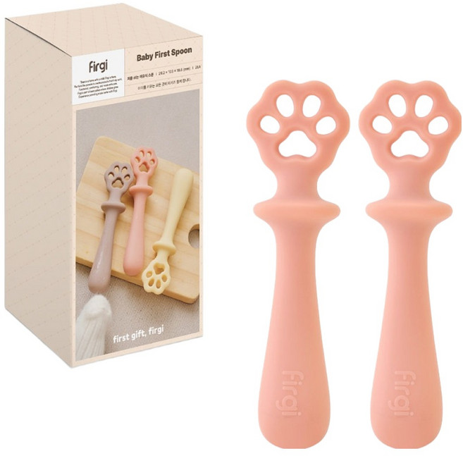 퍼기 처음쓰는 이유식 찍먹스푼, 베리핑크, 2개