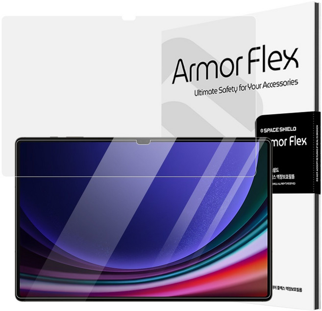 스페이스쉴드 갤럭시탭 호환 아머 플렉스 프로텍시온 태블릿 PC 9H 풀커버 강화유리 액정보호필름 2p 세트, 투명, 1세트