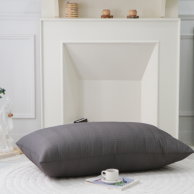 단잠 시어서커 시원한 등쿠션 + 커버 솜포함 일반형, 솔리드그레이차콜