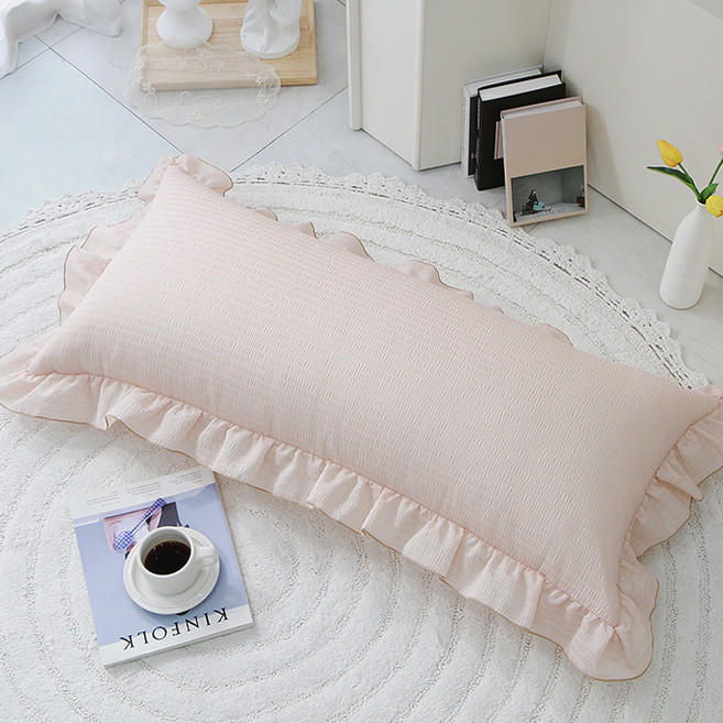 단잠 시어서커 시원한 등쿠션 + 커버 솜포함 빅프릴형, 솔리드샌드베이지