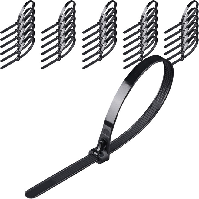 코코로이 재사용 케이블 타이, 블랙, 100개