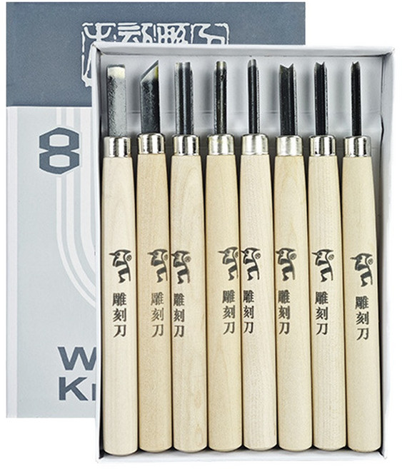 올이즈유 원목 도예 조각도, 8개입