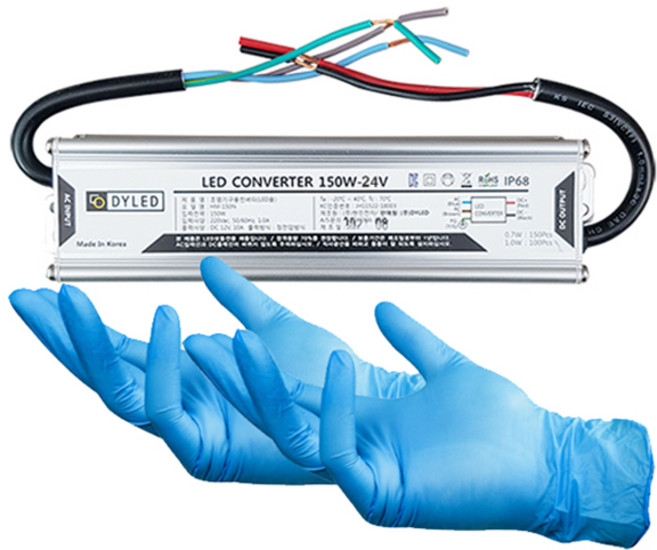 디와이엘이디 다영 조명기구용 LED Simple 컨버터 smps 150W 24V + 니트릴 장갑 2p 세트, 1세트