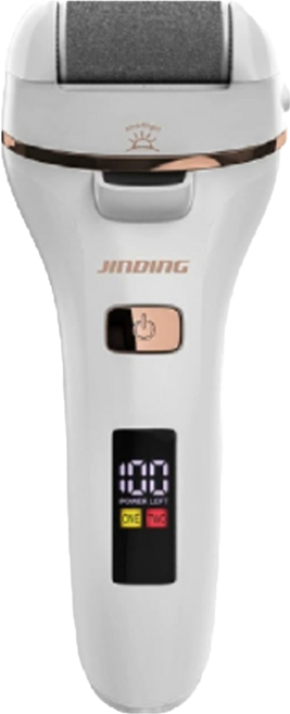 JInDInG 真空自動吸塵USB充電式無線美足電動磨腳皮機, JD-506S, 白色