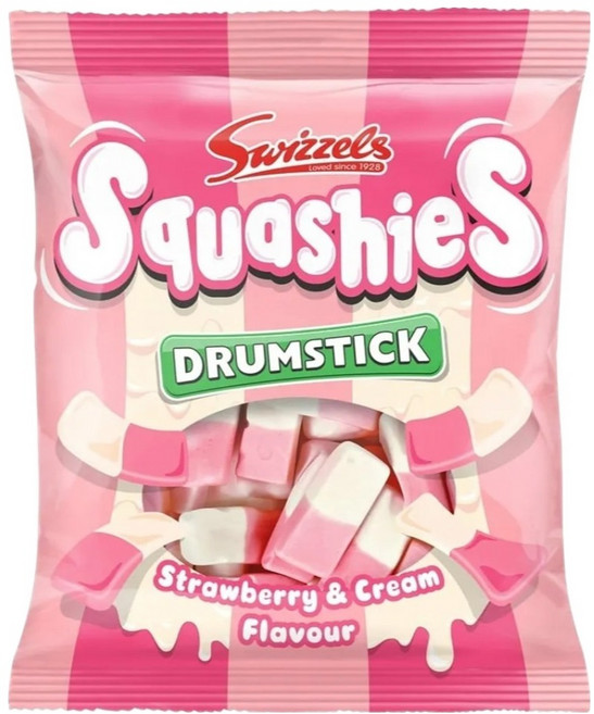 스위츨 스쿼시 드럼스틱 딸기맛 & 크림향, 120g, 1개