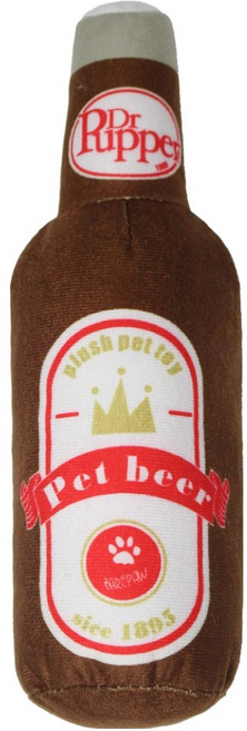 블랭크도그 반려동물 맥주병 삑삑이 장난감, 브라운, 1개