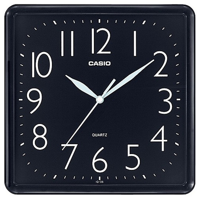 CASIO 卡西歐 方形掛鐘 IQ-06-1D, 黑色
