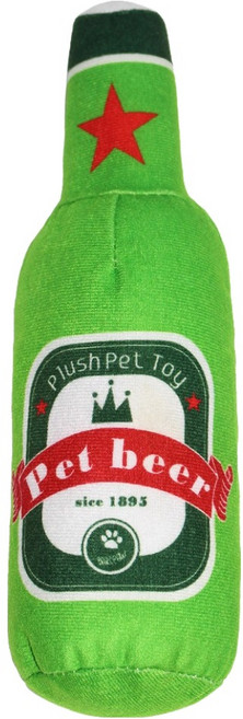 블랭크도그 반려동물 맥주병 삑삑이 장난감, 그린, 1개