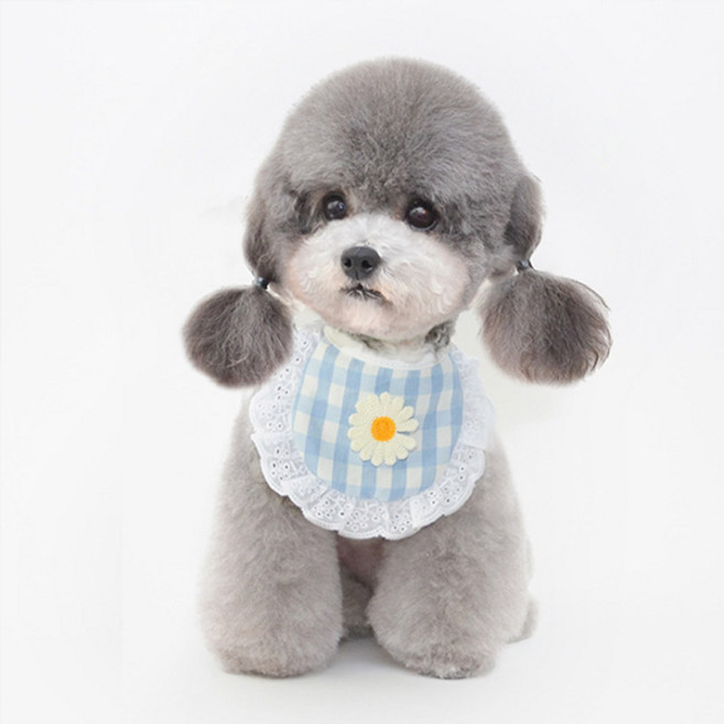 김멍냥 반려동물 플라워 케이프, 블루, 1개