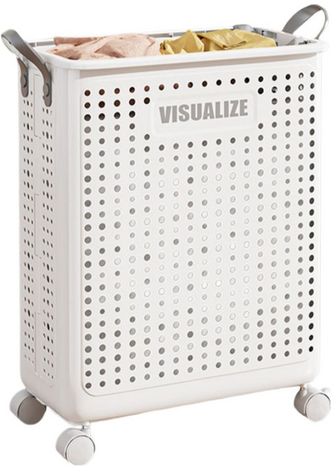 원티크 이동식 접이식 빨래바구니, 화이트