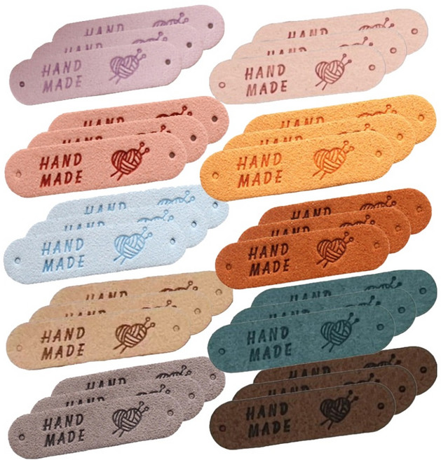 코히모 핸드메이드 라벨 10종 x 3p 세트 5W0213, 퍼플, 핑크, 인디고핑크, 옐로우, 라이트블루, 브라운, 베이지, 인디고블루, 그레이, 다크브라운, 1개