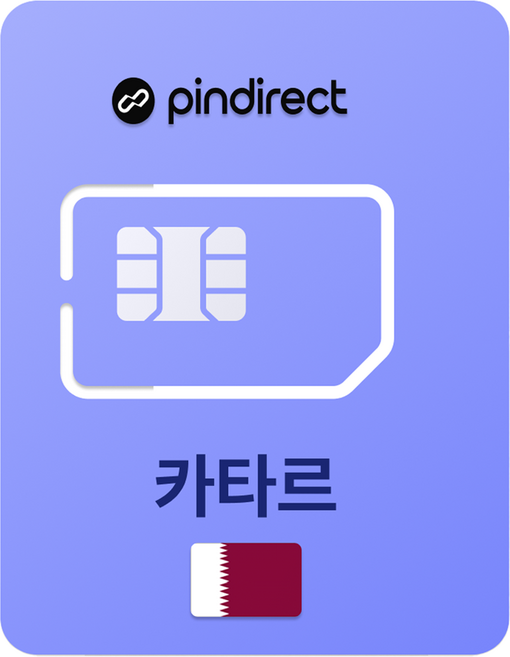 핀다이렉트 카타르 유심칩, 1개, 12일, 매일 500MB 소진시 저속 무제한