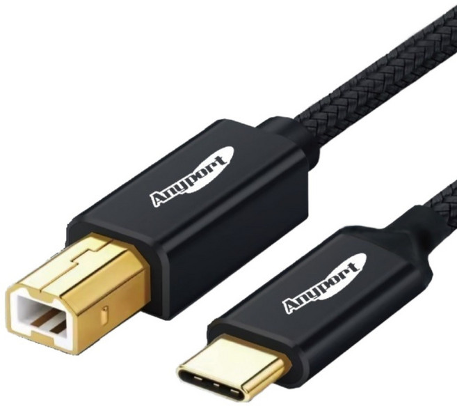 애니포트 USB 2.0 C타입 TO B 프린터 케이블, 2개, 50cm