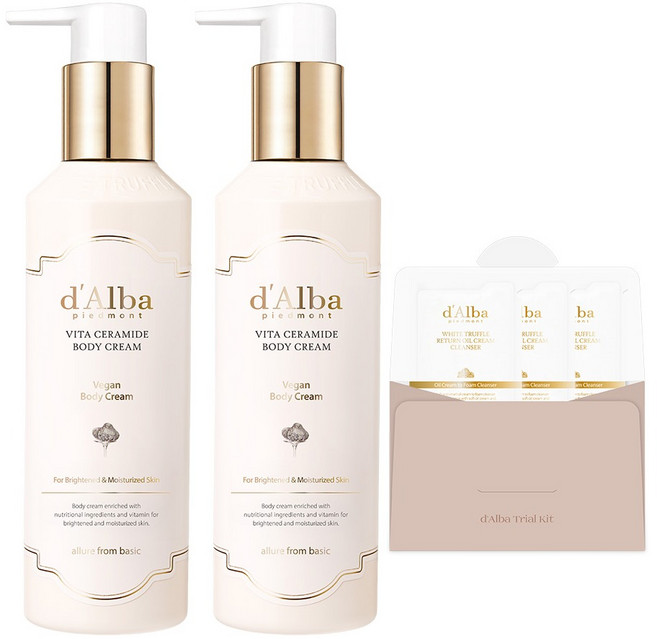 달바 비타 세라마이드 바디 크림 270ml x 2p + 세럼 클렌저 9ml 세트, 1개