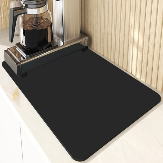 비레보 주방 테이블 미끄럼방지 식기건조매트 50 x 80 cm, 블랙, 1개, 1단