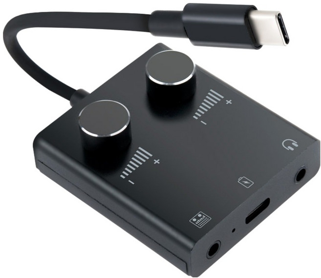 컴스마트 AUX 볼륨 사운드카드 C타입 오디오 젠더 USB 3.1 to 듀얼 3.5mm, 1개