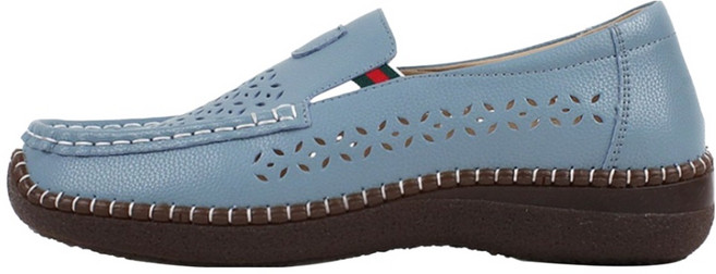 더스텔라 소가죽 펀칭 스티치 로퍼 슬립온 BKHB5050