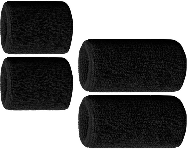 테오핏 스포츠 손목 아대 밴드 2종 x 2p 세트, 블랙, 1세트