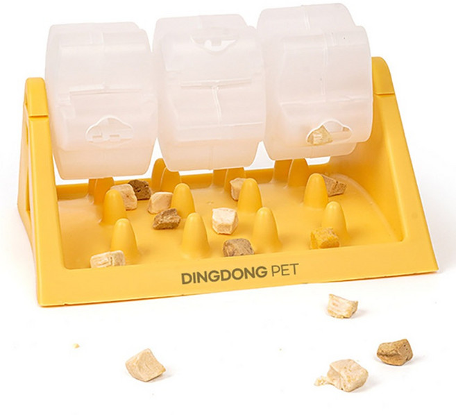 딩동펫 반려동물 플라워 푸드 노즈워크 롤러장난감, 옐로우, 1개