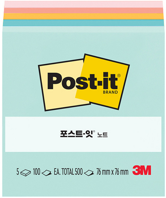 포스트잇 노트 비치사이드 카페, 혼합색상, 5개, 100매