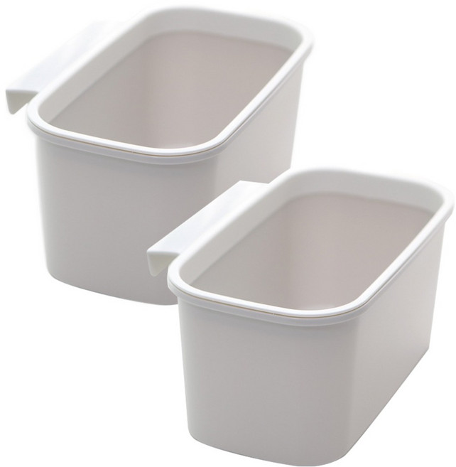 주방 걸이식 음식물 오픈형 쓰레기통, 화이트, 2개