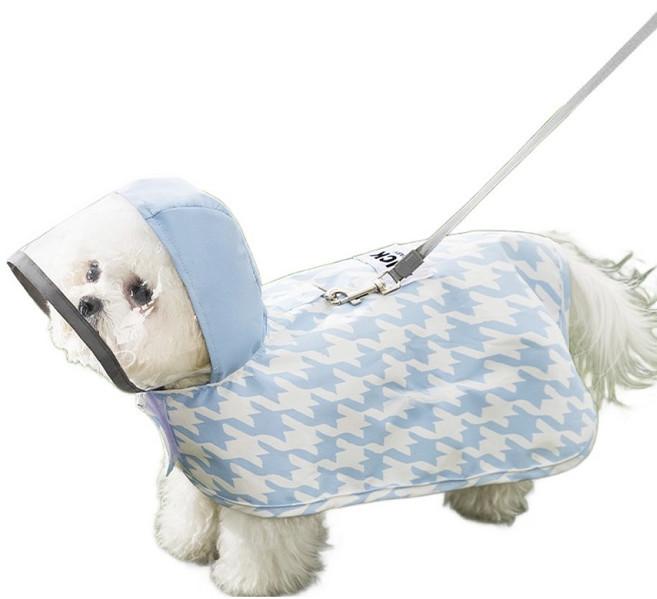 파스텔펫 반려동물 패턴 후디 망토우비, 1개, 블루