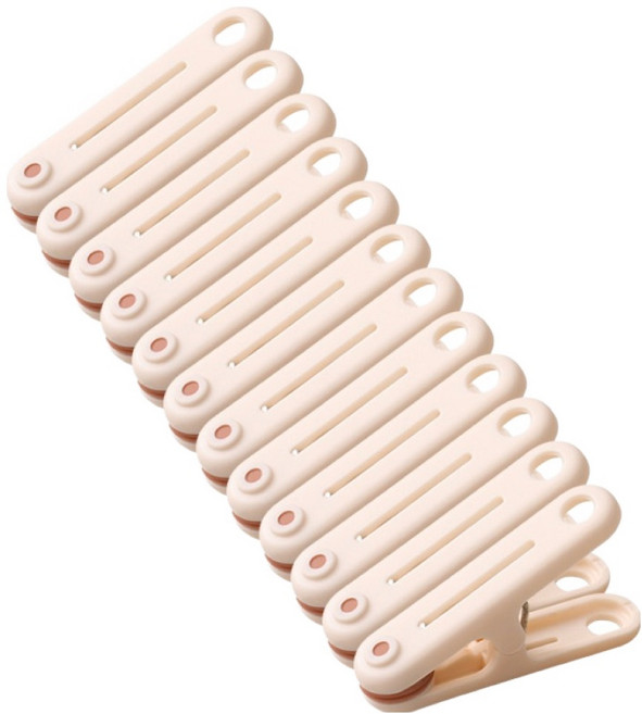 원티크 자국 없는 심플 빨래집게, 연핑크, 12개