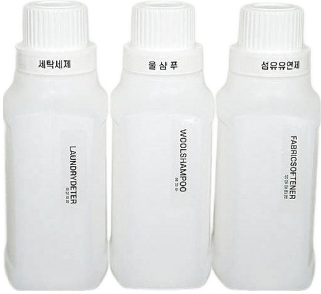 세제 리필 소분용기 세제통 1L 3p + 라벨지 세트, 1세트