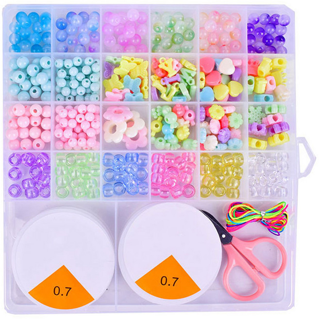 구공칠씨씨 문구담 비즈공예 부자재 만들기 공구 세트, 16 투명파스텔구슬, 1세트