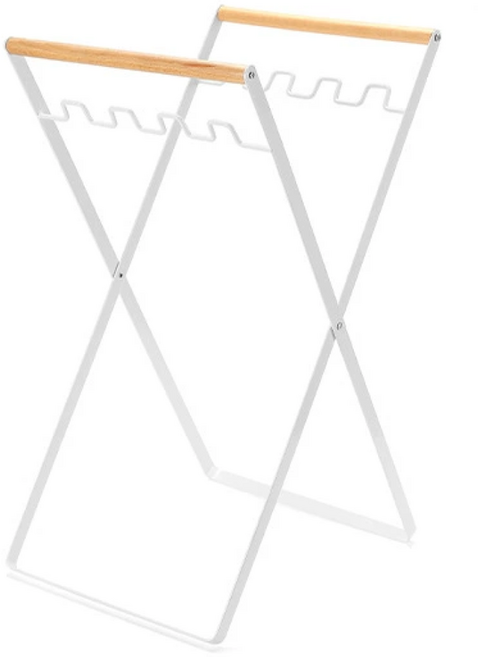 온즈 손잡이가 있는 캠핑용 쓰레기 봉투 걸이, 화이트