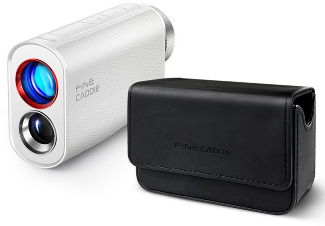 파인캐디 골프 거리측정기 + 레더파우치 세트, UPL7 mini, 모던 화이트(거리측정기), BLACK(레더파우치)
