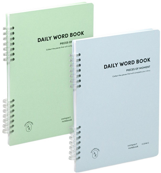 아이코닉 데일리 A5 워드북 2종 세트, 혼합색상, 1세트