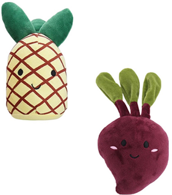 딩동펫 강아지 야채과일 삑삑이 모찌 장난감 2종 세트, 01 파인애플, 무, 1세트