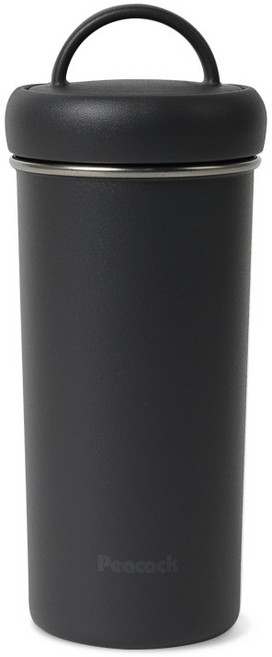 PEACOCK 보온보냉 손잡이 텀블러 AEB, 다크그레이, 1개, 400ml