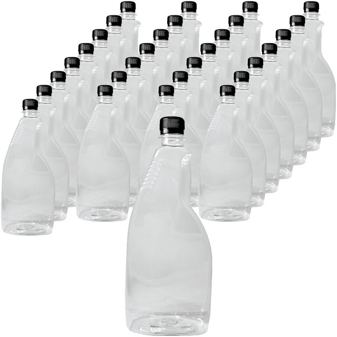 대경 유리세정제 용기 700ml GW 30p + 캡 30p 세트, 투명(용기), 검정(캡), 1세트