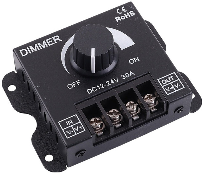 컴스 전원 컨트롤러 Dimmer DC 12V-24V 30A 조광기, 1개