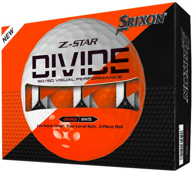 SRIXON Dunlop 3層 Z-STAR9 Divide 高爾夫球, 白色 + 橘色, 1個