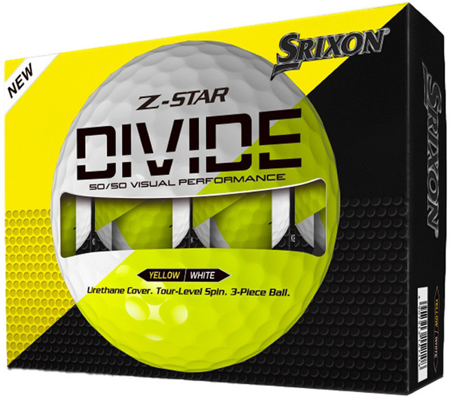 SRIXON Dunlop 3層 Z-STAR9 Divide 高爾夫球, 白色+黃色, 1個