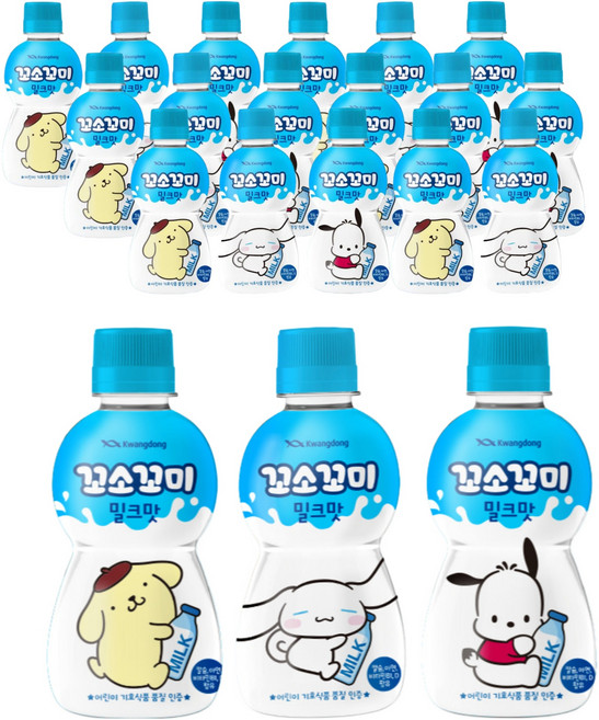 꼬소꼬미 밀크맛 캐릭터 랜덤발송, 20개, 200ml