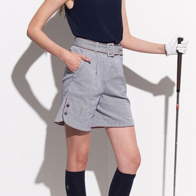 GARMENT GOLF 女款泡泡紗條紋短褲 GFHPD252