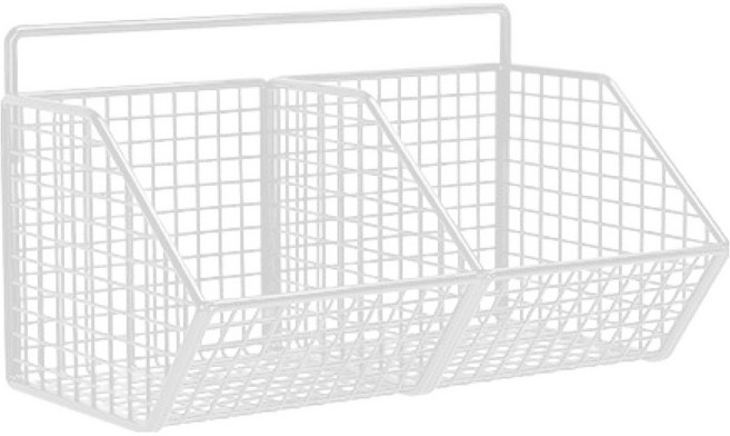 마켓피오 홈 무타공 벽 부착 철제 다용도 수납바구니, 타입5, 1개