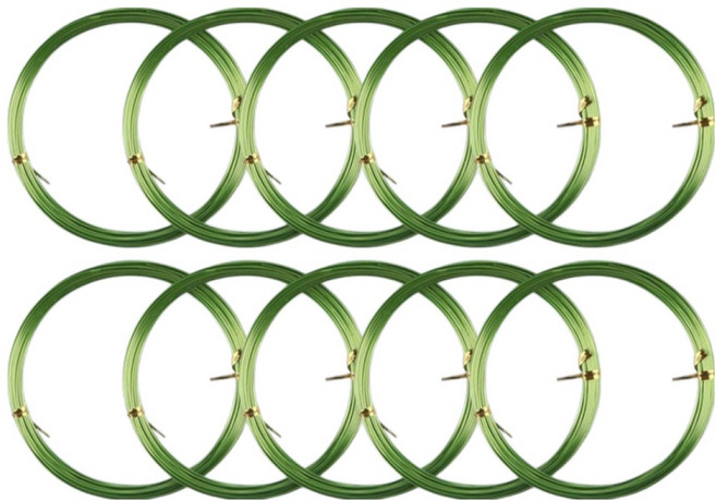 유니아트 내가 만드는 공예철사 1mm, 연두, 10개